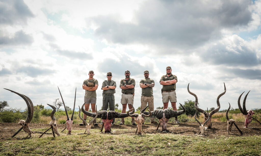 Five Kaiwhai professional hunters